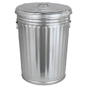 Magnolia Brush Pre-galvanized Trash Can With Lid, Round, Steel, 20 Gal, Gray freeshipping - TVN Wholesale